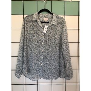 ✨BRAND NEW✨ <LOFT> BLUE PRINTED BLOUSE!